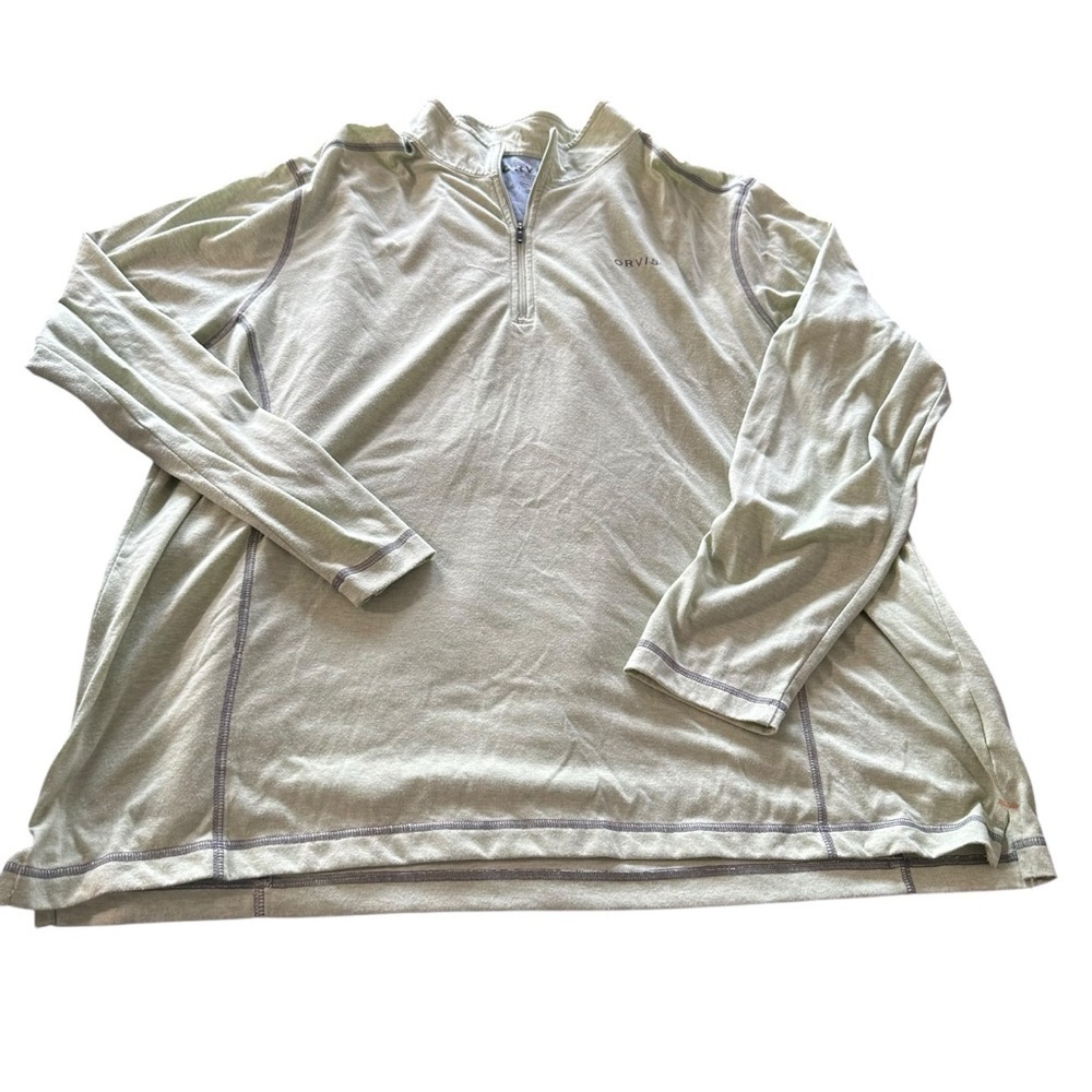 Orvis Tan Oversized Polo Sweatshirt